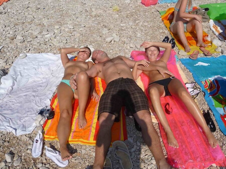 top less beach