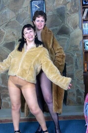 Two matures in fur coat