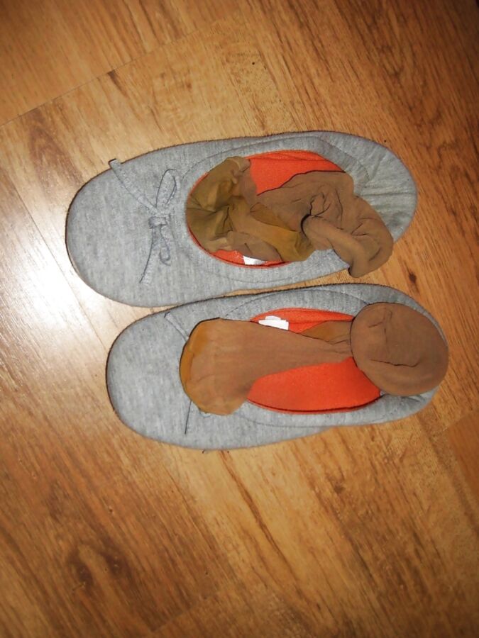 Wife nylon feet