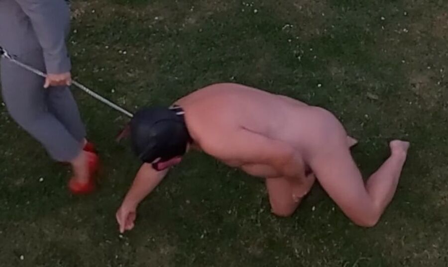 FLR Femdom Mistress Terie Walks Her CFNM Slave Dog