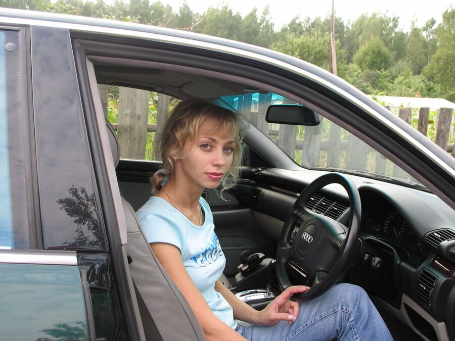 Russian blond beauty enjoying