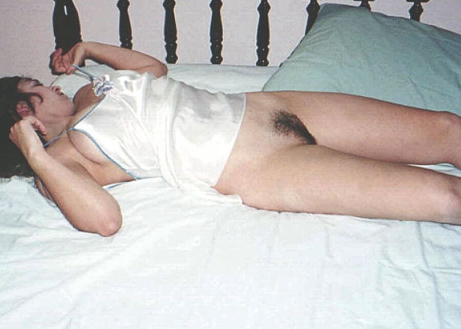 Crystal in her white silk teddy