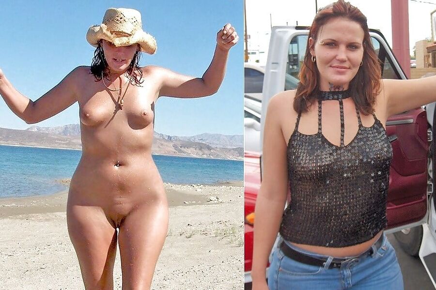 dressed and undressed on the beach