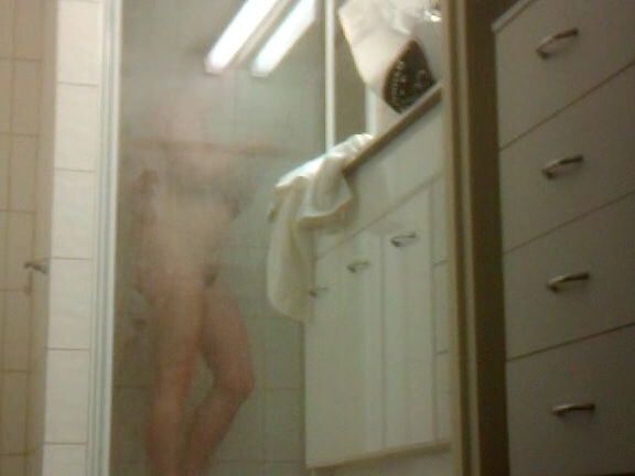 Hot big tit and hairy mature in shower