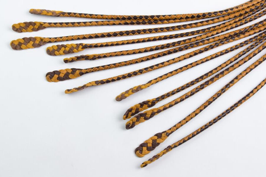 -Tail braided leather flogger