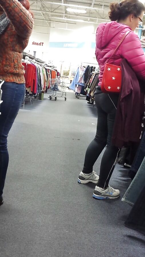big ass in blue tights