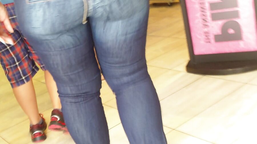 big ass in blue tights