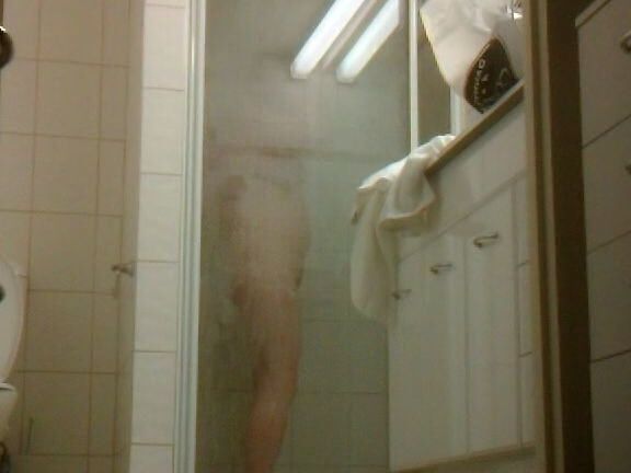 Hot big tit and hairy mature in shower