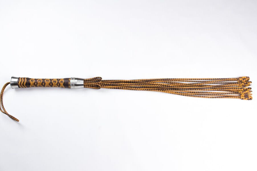 -Tail braided leather flogger