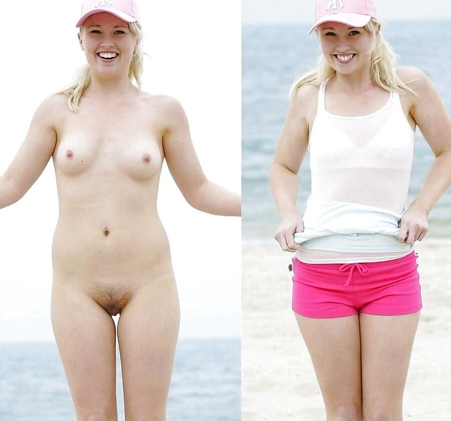 dressed and undressed on the beach