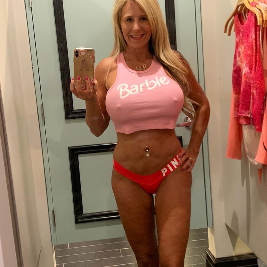 Fit mature posing