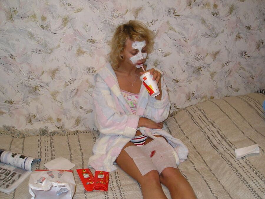 Russian blond beauty enjoying