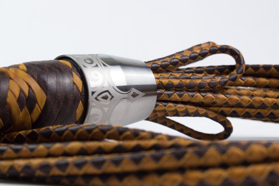 -Tail braided leather flogger