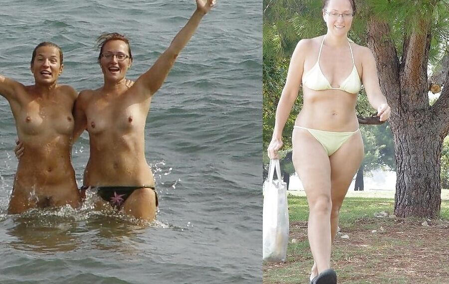 dressed and undressed on the beach
