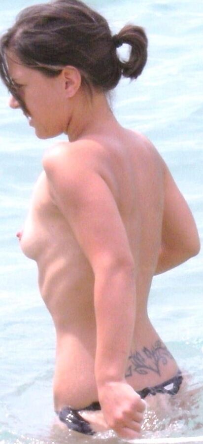 top less beach