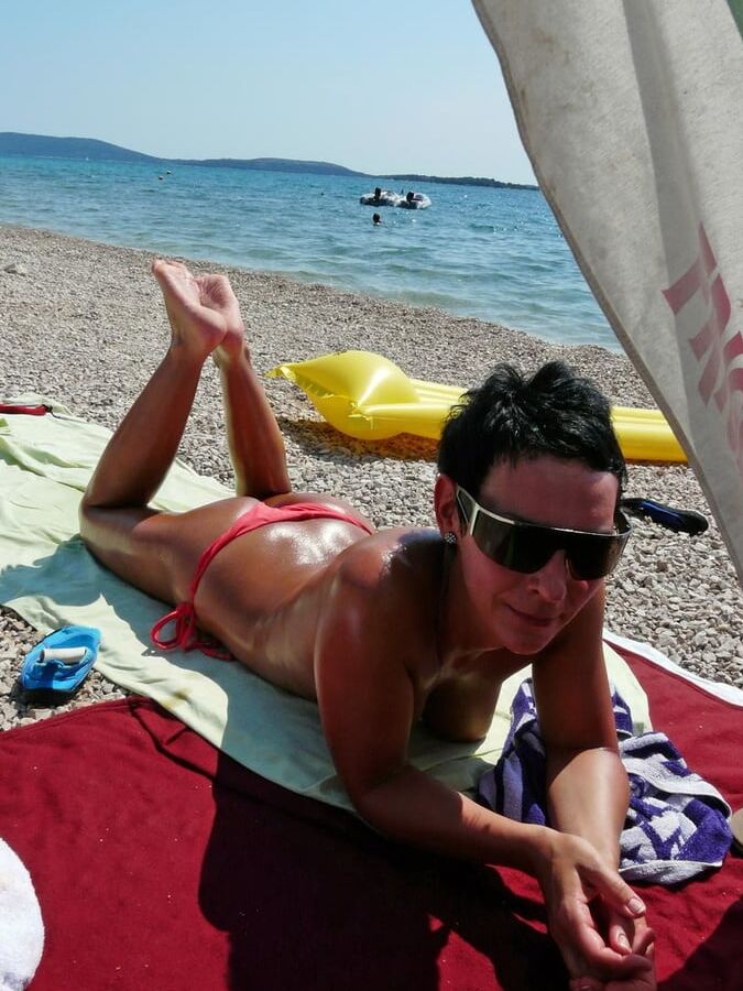 top less beach