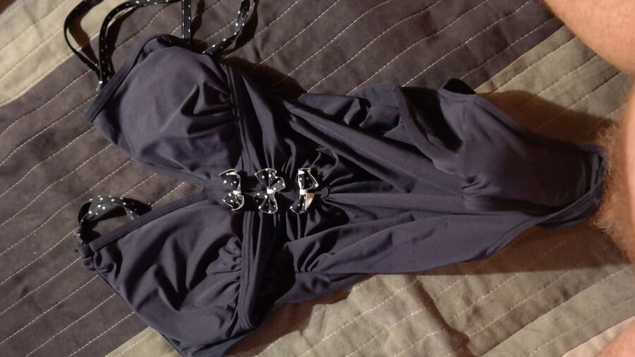 My mom&;s swimsuits and a bodysuit.