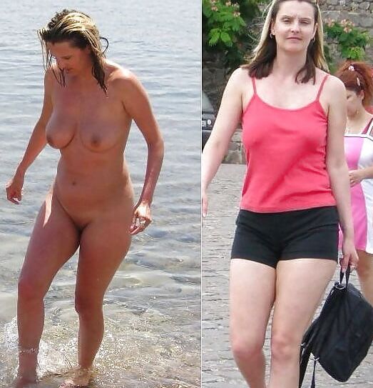 dressed and undressed on the beach