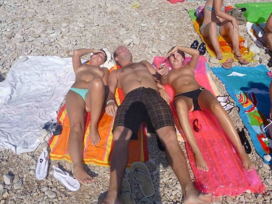 top less beach