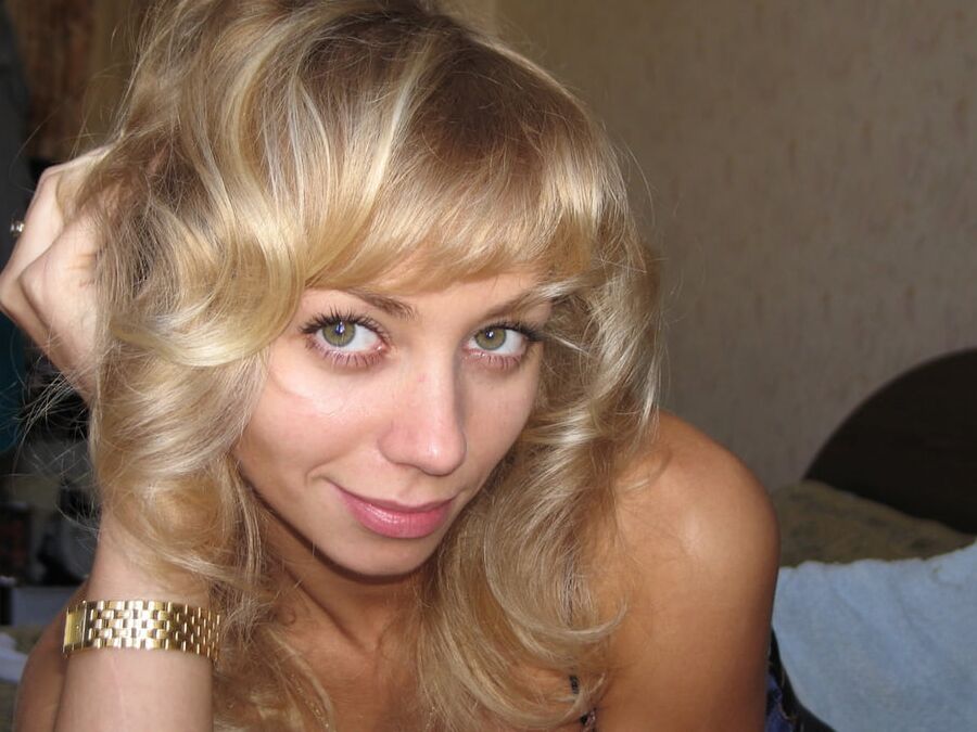 Russian blond beauty enjoying