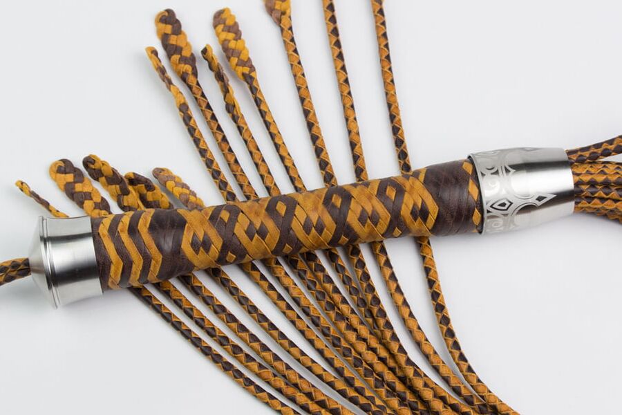 -Tail braided leather flogger