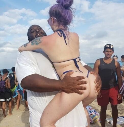Bikini Clad White Women With Black Men