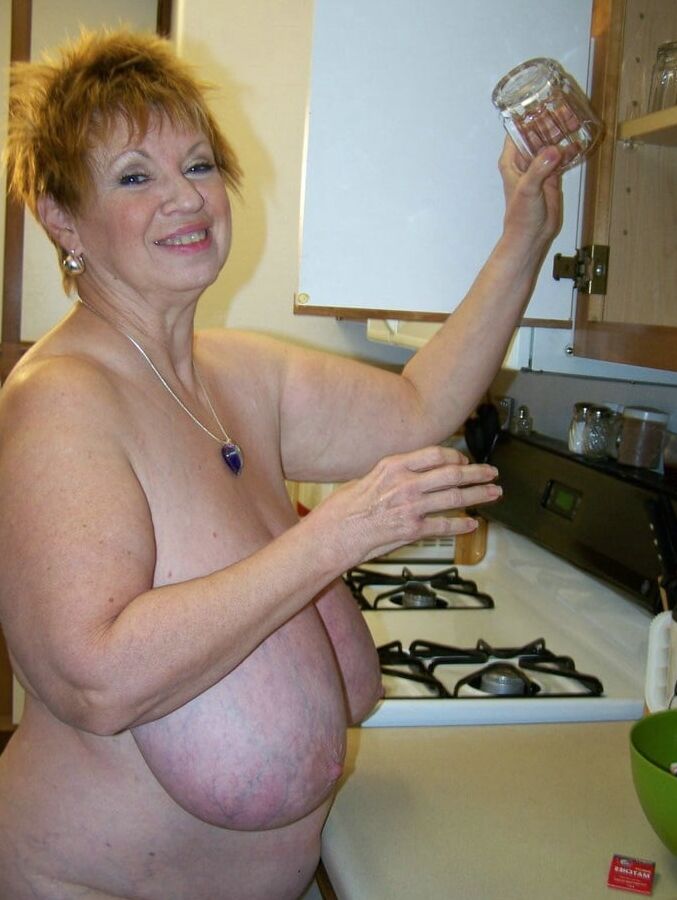 Grannies and matures naked in the kitchen