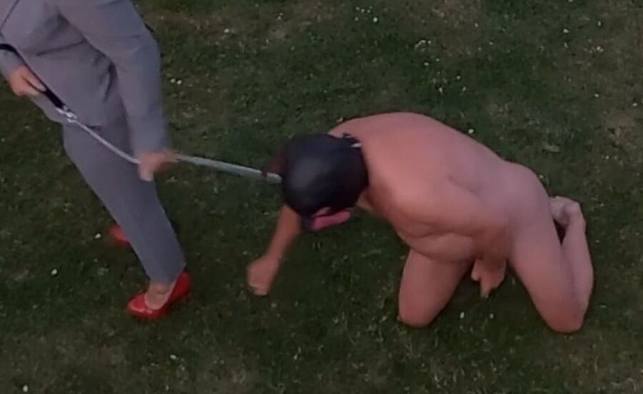 FLR Femdom Mistress Terie Walks Her CFNM Slave Dog