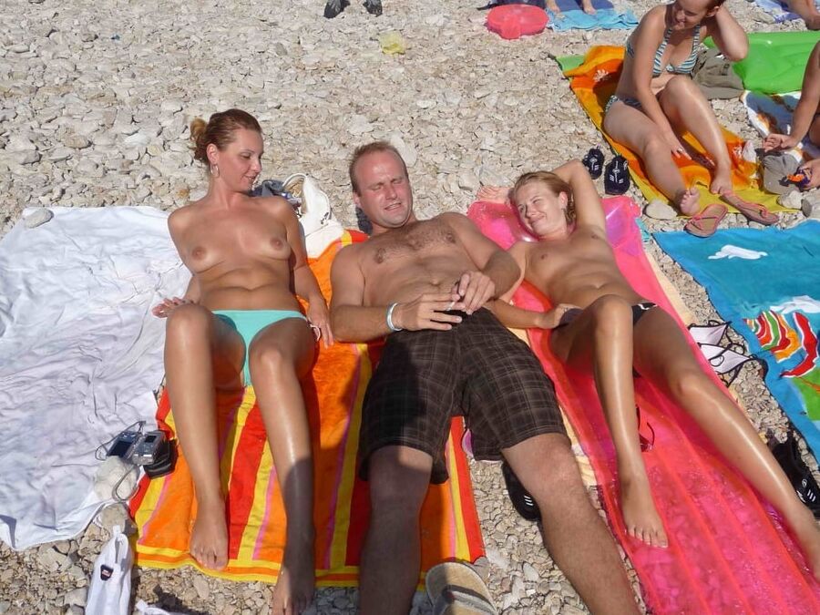 top less beach
