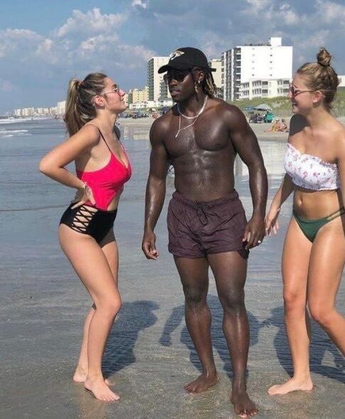 Bikini Clad White Women With Black Men