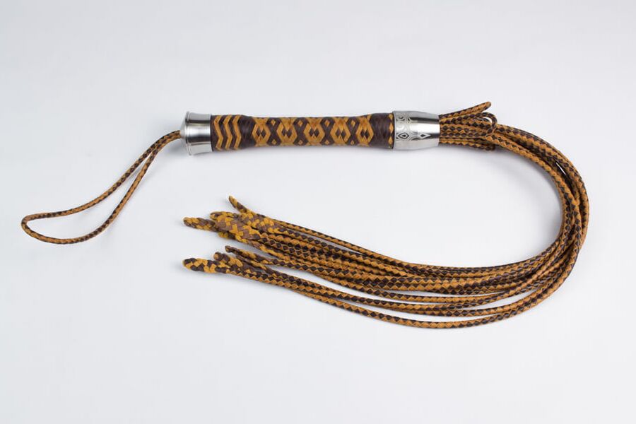 -Tail braided leather flogger