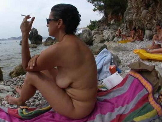 top less beach