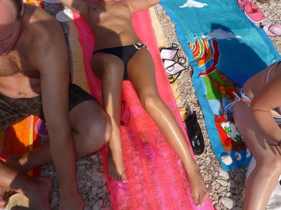 top less beach