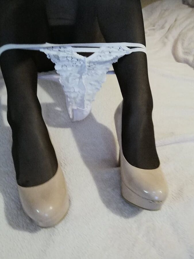 Wife nylon feet