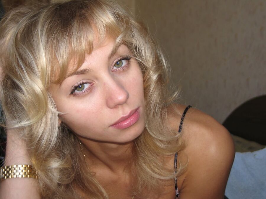 Russian blond beauty enjoying
