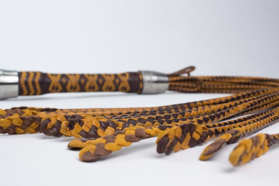 -Tail braided leather flogger