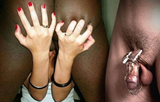 Caged Cuckold, Wife, and Bull