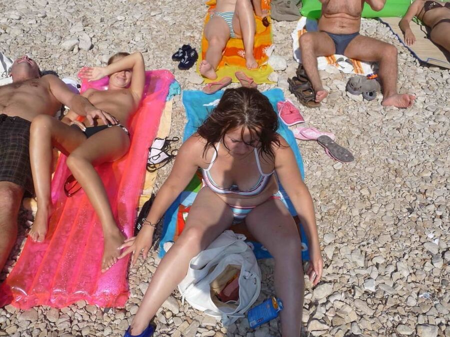 top less beach