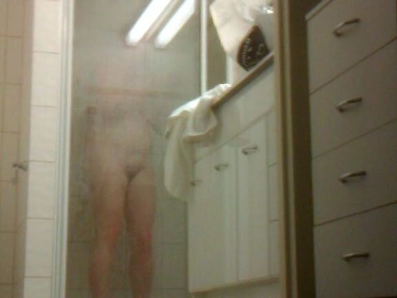Hot big tit and hairy mature in shower