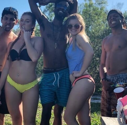 Bikini Clad White Women With Black Men