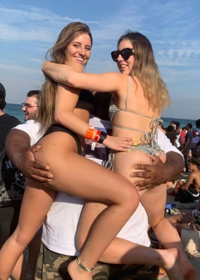 Bikini Clad White Women With Black Men