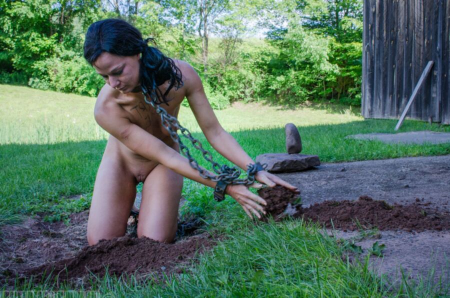 Brunette slave humiliated