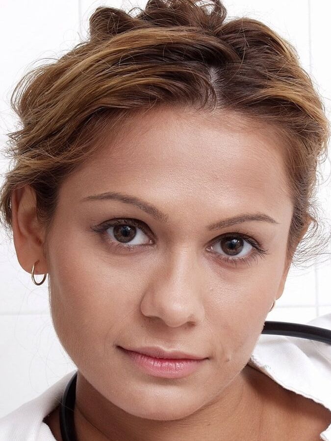 Janas Special - Solo Girl Removes Her Lab Coat To Model