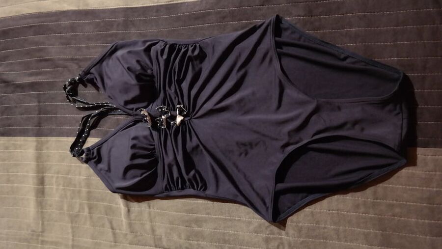 My mom&;s swimsuits and a bodysuit.