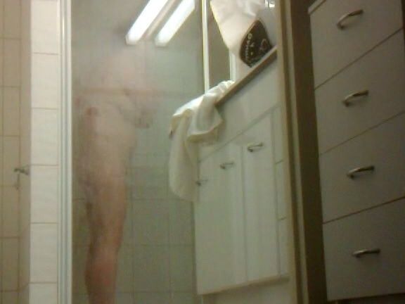 Hot big tit and hairy mature in shower
