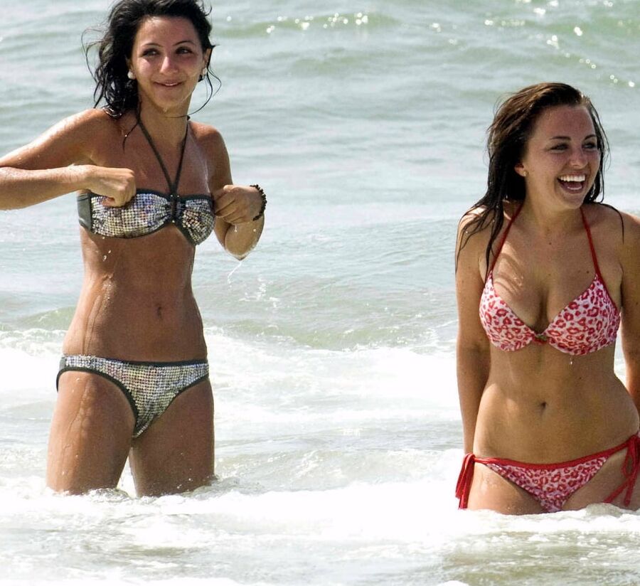 Louisa Lytton sexy in a red bikini.