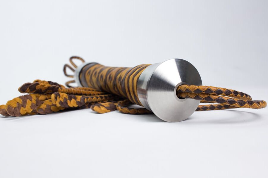 -Tail braided leather flogger