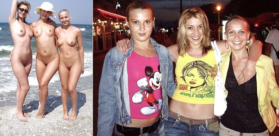 dressed and undressed on the beach