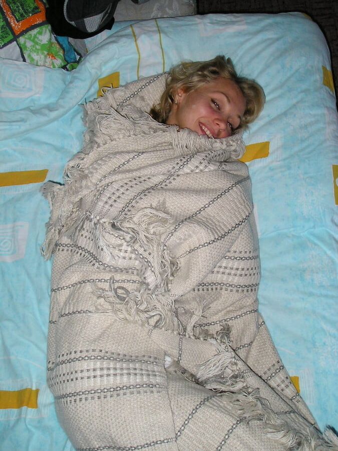 Russian blond beauty enjoying