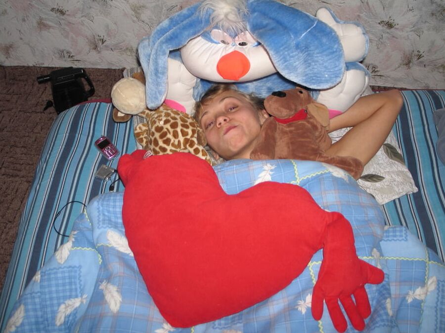 Russian blond beauty enjoying